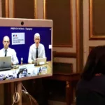 La préfecture de La Réunion à l’écran pendant la visioconférence de Naïma Moutchou avec les préfets des Outre-mer.